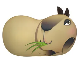 Антистрессовая игрушка "Капибара Фасолька", с цветочком