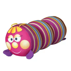 Антистрессовая игрушка-валик "Гусеница" средняя малиновая полоска