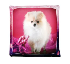 Антистрессовая подушка "Милые щенки" большой Шпиц, роз-фиолрамка