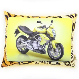 Антистрессовая подушка "Мотоцикл" жёлтый на жёлтфоне