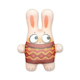 Игрушка антистресс Заяц в жилетке коричневый
