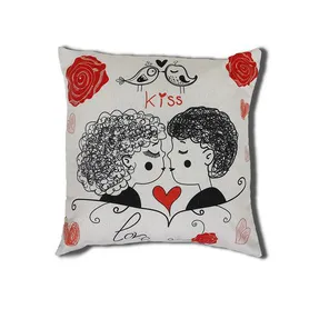 Декоративная подушка "Холст любовь" влюбленная пара