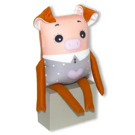 Антистрессовая игрушка "Хрюша Нюша" большой ТемнсерСердце фиол.