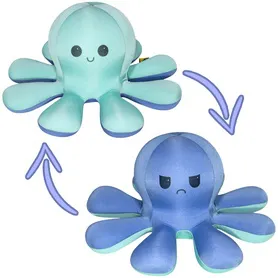 Игрушка антистресс Осьминог (перевертыш) синий-голубой