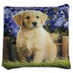 Антистрессовая подушка "Собаки" большой собака на фоне сиреневых цветов