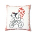 Декоративная подушка "Холст любовь" пара на велосипеде