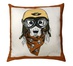 Декоративная подушка "Собаки Постер" Бежевая пилот в каске