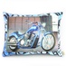 Антистрессовая подушка "Мотоцикл" синий, фон окна