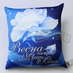Антистресовая подушка "Цветы-ВЕСНА" белый цветок на синем фоне