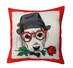 Декоративная подушка "Собаки Постер" В очках с розой