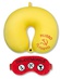 Антистрессовая подушка для шеи турист с маской "Облико Морале" Желтый-красный