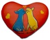Антистрессовое сердце "Поцелуй" Желти голуб собаки