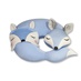 Подушка для шеи турист с маской для сна "Спящая лиса" голубой