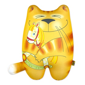 Антистрессовая игрушка "Кот с лошадкой", желтый