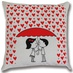 Декоративная подушка "Холст любовь" пара под зонтом